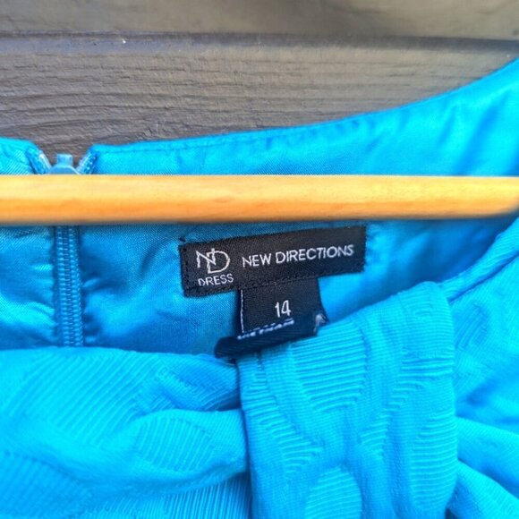 New Directions Blue Sleeveless Sheath Dress - size 14 excellent condition - Picture 3 of 9